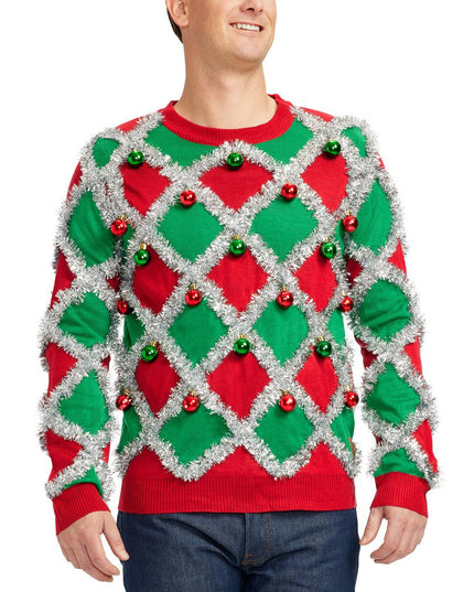 Men's Tacky Tinsel Ugly Christmas Sweater