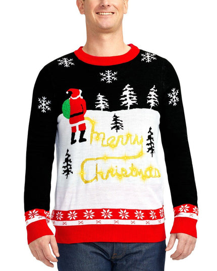 Men's Yellow Snow Light Up Ugly Christmas Sweater