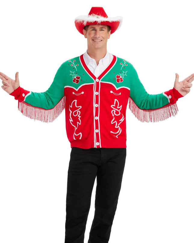 Men's Christmas Cowboy Cardigan Sweater