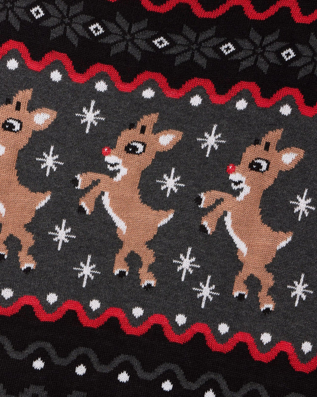 Men's Dark Fair Isle Rudolph Ugly Christmas Sweater