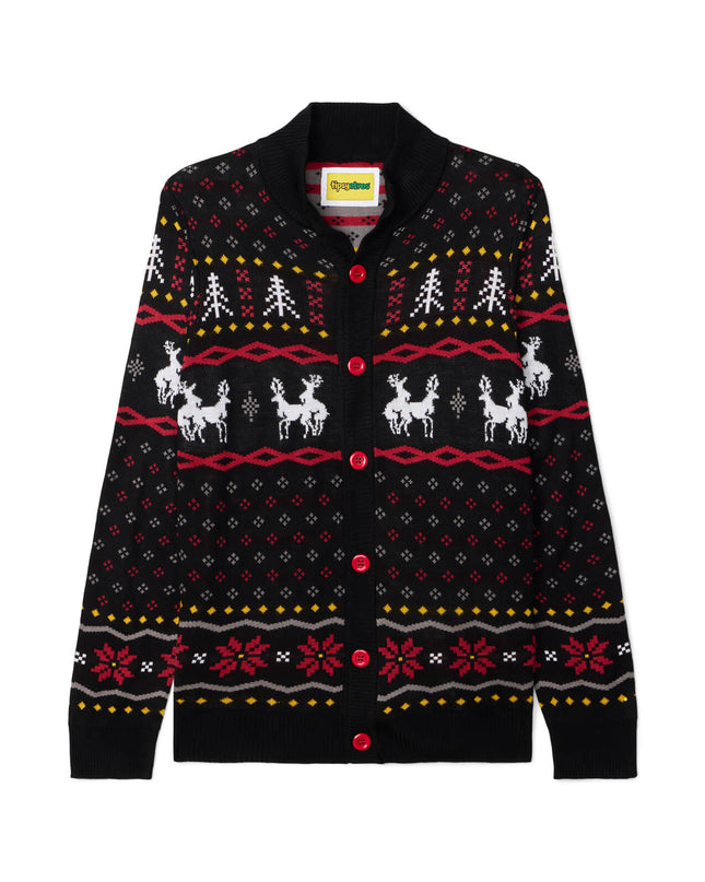 Men's Naughty Reindeer Ugly Christmas Cardigan Sweater