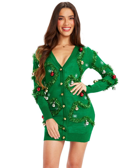 Women's Gaudy Garland Sweater Dress