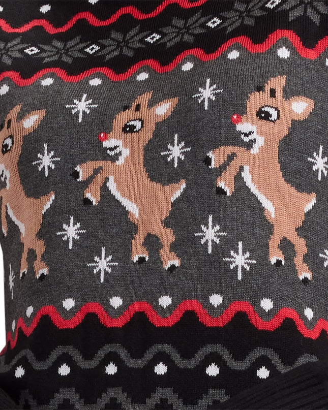 Women's Dark Rudolph Turtleneck Sweater Dress