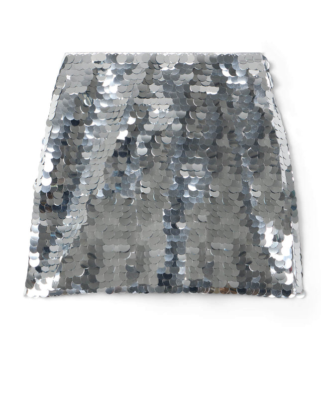 Silver Disc Sequin Skirt