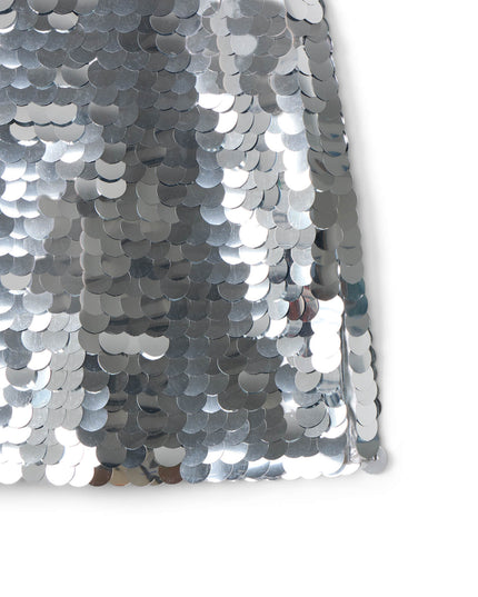 Silver Disc Sequin Skirt