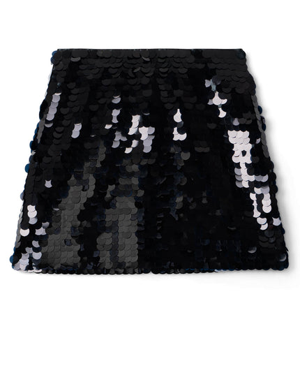 Black Disc Sequin Skirt