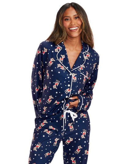 Women's Rudolph Lapel Pajama Set