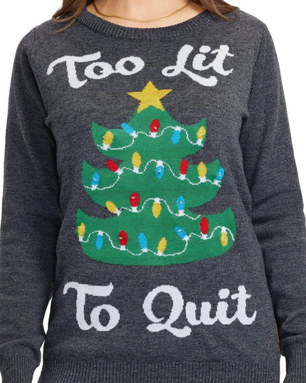 Women's Too Lit Light Up Ugly Christmas Sweater