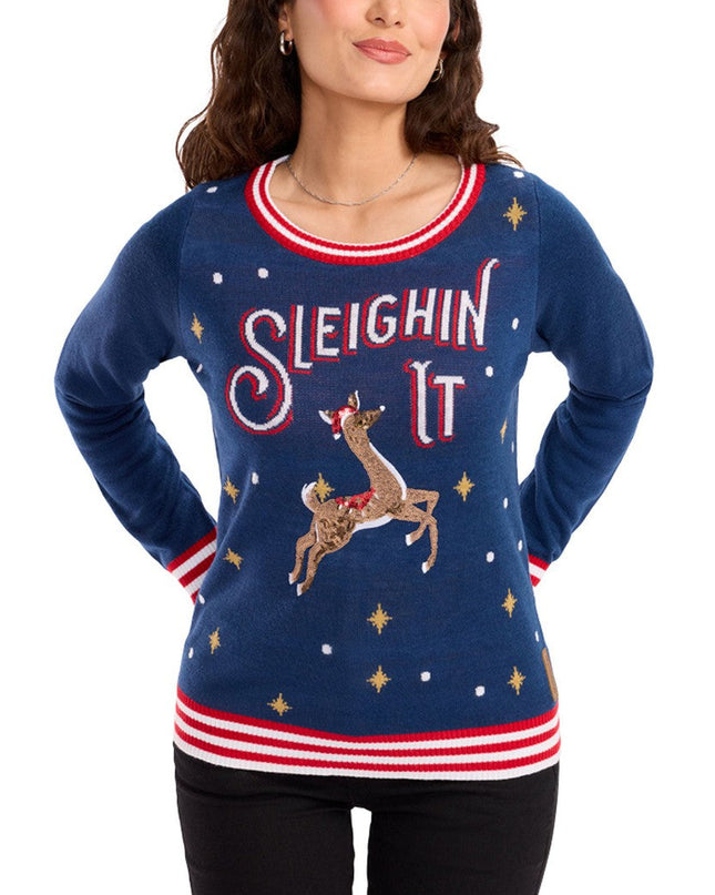 Women's Sleighin' It Ugly Christmas Sweater
