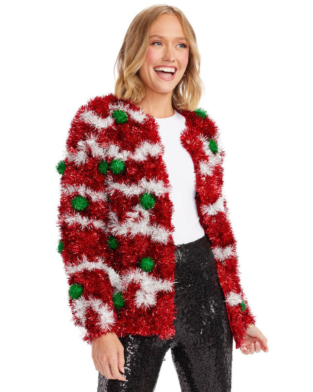Women's Decked in Red Christmas Cardigan Sweater