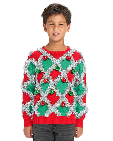 Boy's Tacky Tinsel Ugly Christmas Sweater