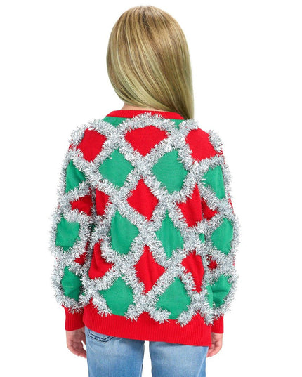 Girl's Tacky Tinsel Ugly Christmas Sweater