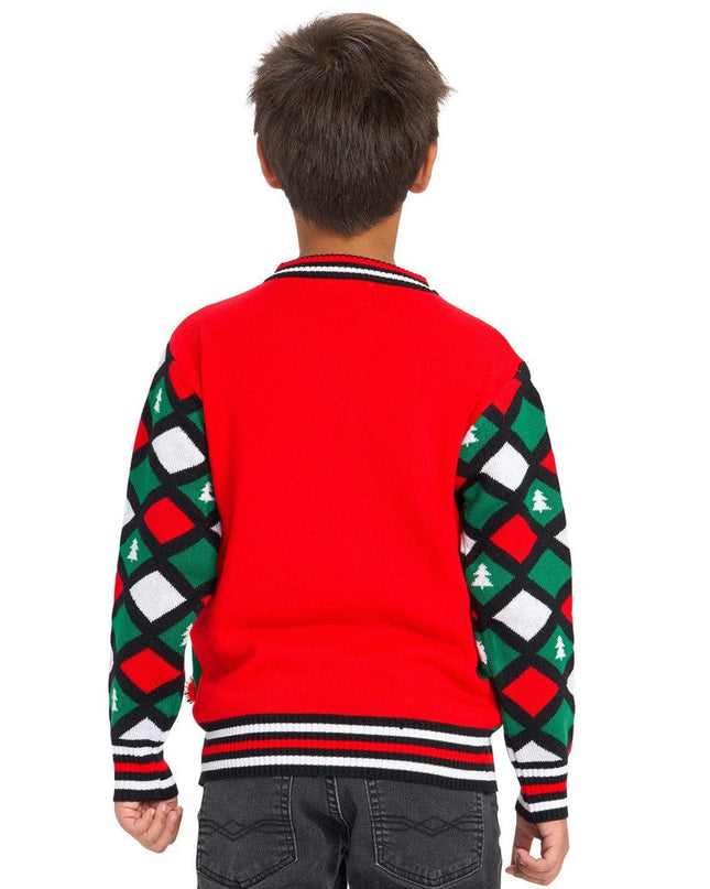 Boy's Naughty or Nice Reversible Sequin Ugly Christmas Sweater