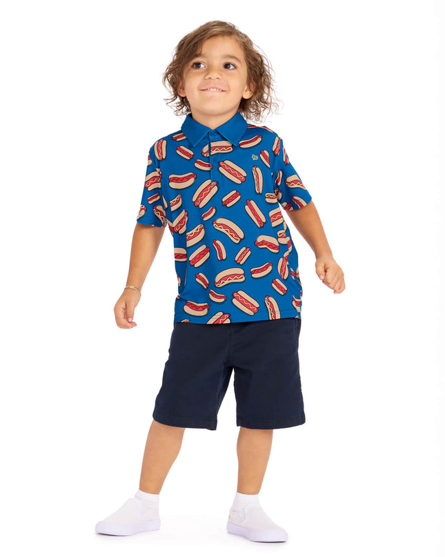 Toddler Boy's Hot Dog Golf Polo