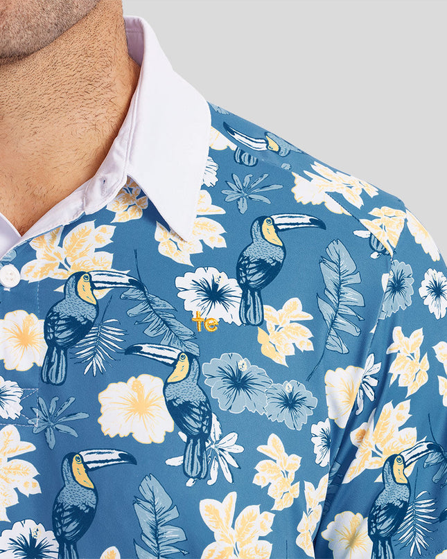 Men's Blue Botanics Golf Polo