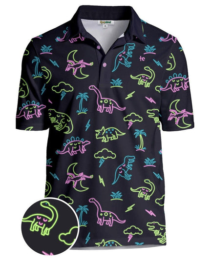 Men's Neon Dinosaur Golf Polo