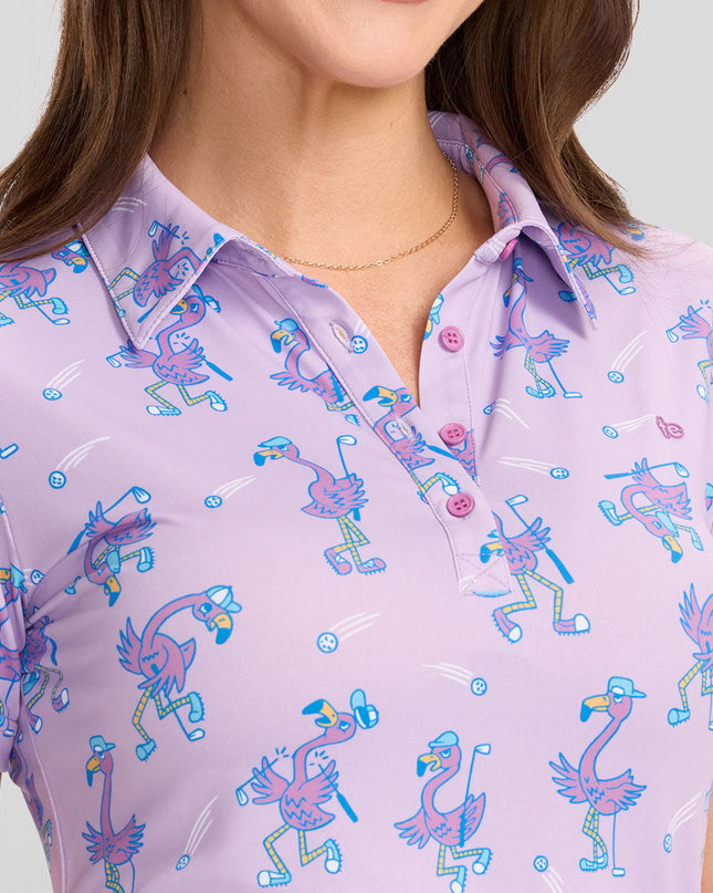 Women's Flamingo Fiasco Short-Sleeve Golf Polo