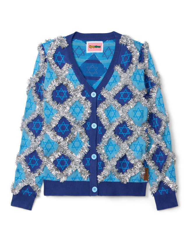 Women's Hanukkah Tinsel Cardigan Sweater