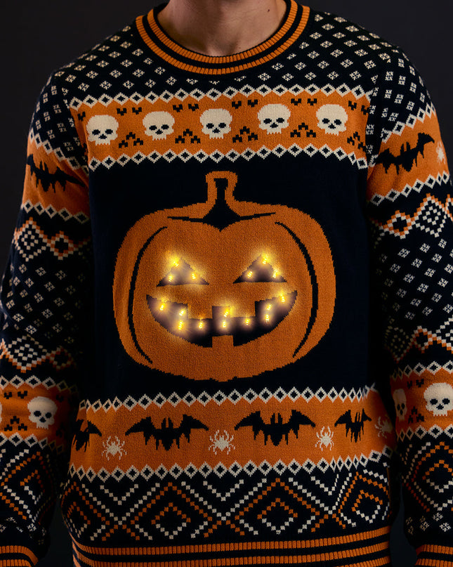 Men's Pumpkin Light Up Sweater