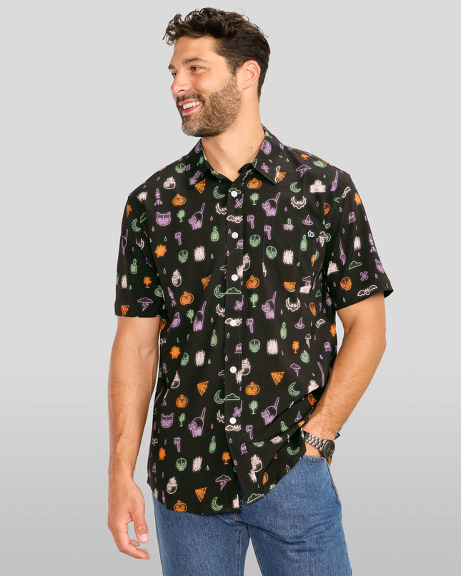 Men's Black Magic Button Down Shirt