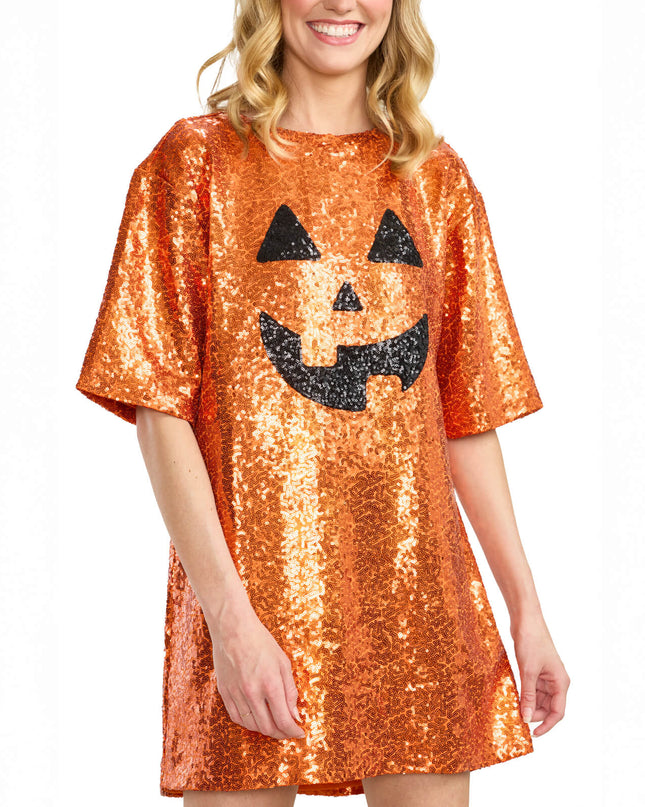 Sequined Pumpkin Costume Dress