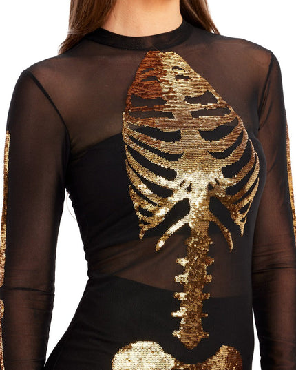 Gold Skeleton Mesh Costume