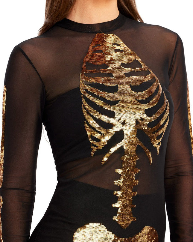 Gold Skeleton Couples Costumes