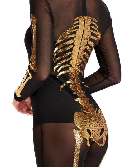 Gold Skeleton Mesh Costume