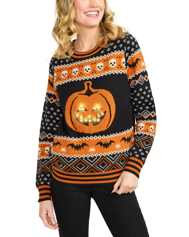 Women's Pumpkin Light Up Halloween Sweater