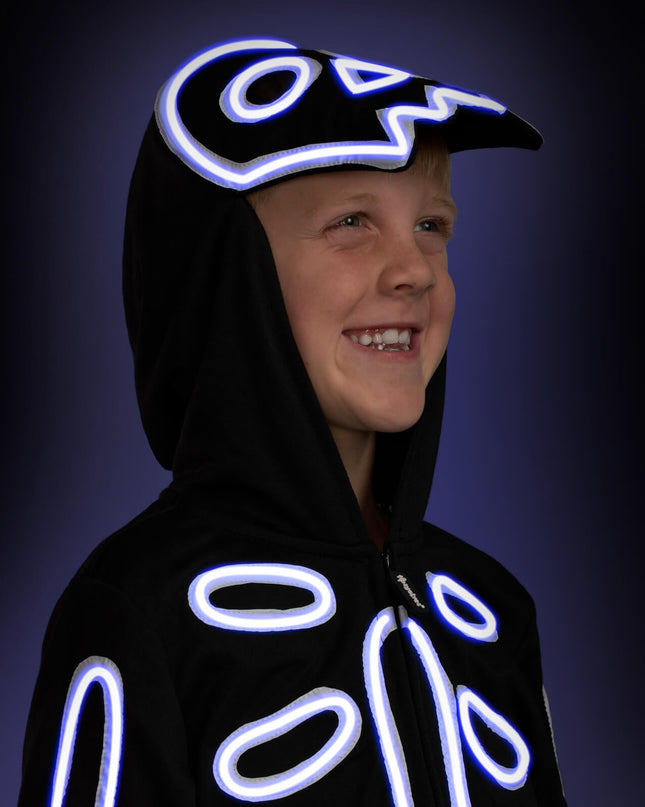 Boy's Neon LED Light Up Skeleton Costume