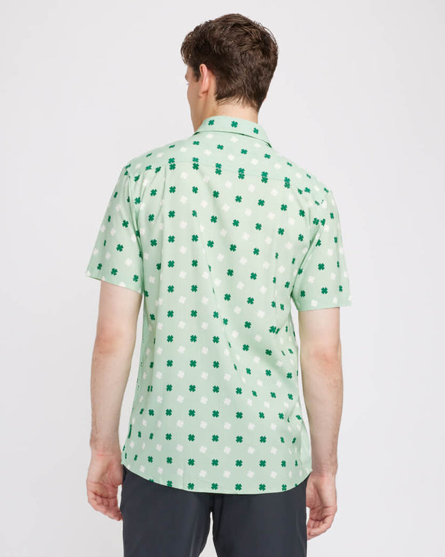Men's Mint Clover Button Down Shirt