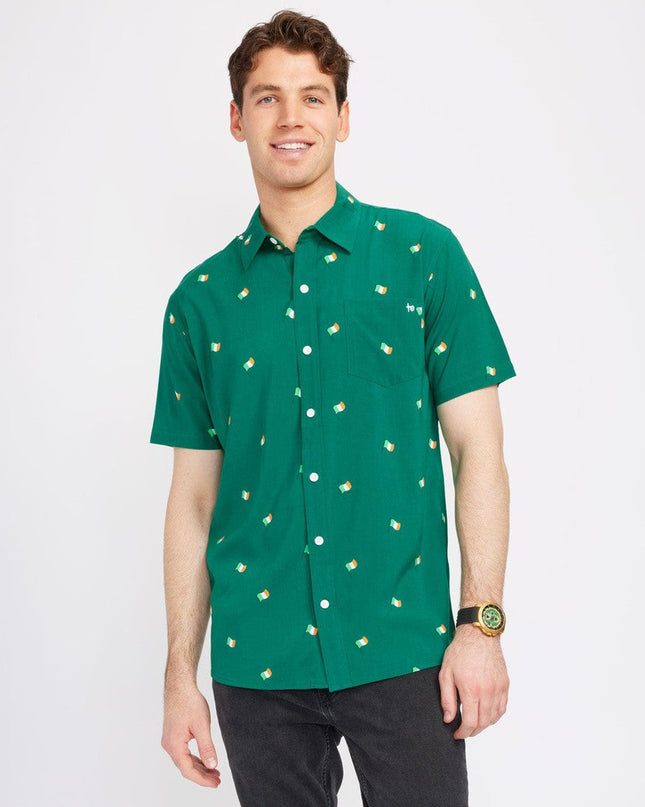 Men's Irish Flag All Over Button Down Shirt