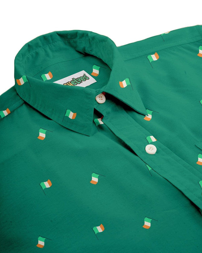 Men's Irish Flag All Over Button Down Shirt