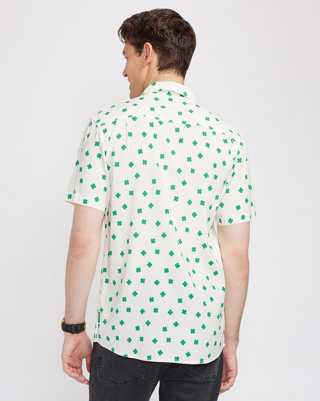 Men's White Crushin' Clovers Button Down Shirt
