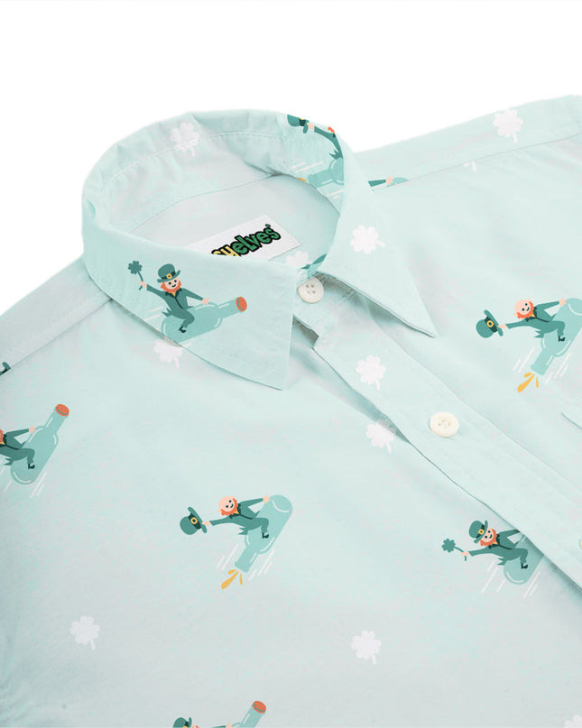 Men's Leprechaun Liftoff Button Down Shirt
