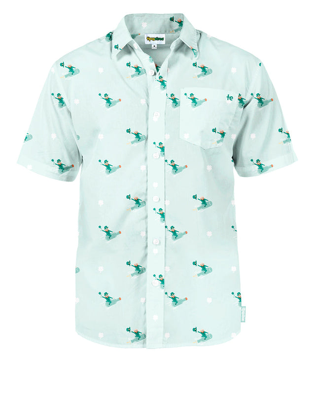 Men's Leprechaun Liftoff Button Down Shirt