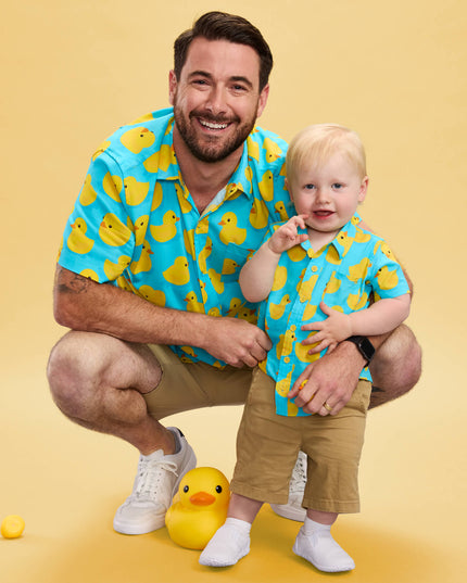 Toddler Boy's Rubber Ducky Hawaiian Shirt