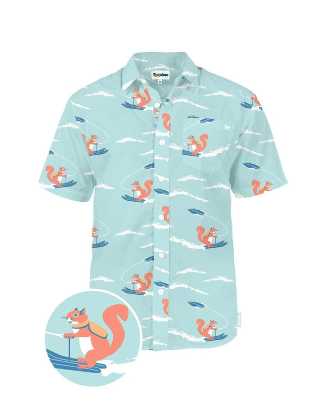 Men's Squirrel On Water Skis Hawaiian Shirt