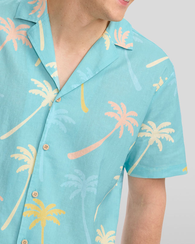 Men's Counting Palms Linen Cabana Shirt