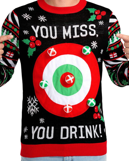 Men's Drinking Game Ugly Christmas Sweater