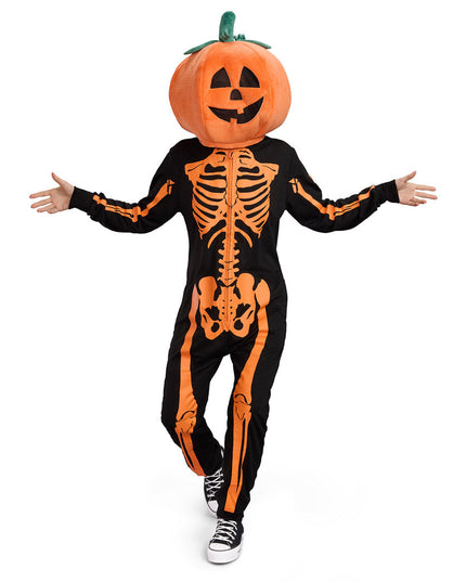 Women's Pumpkin Head Skeleton Costume