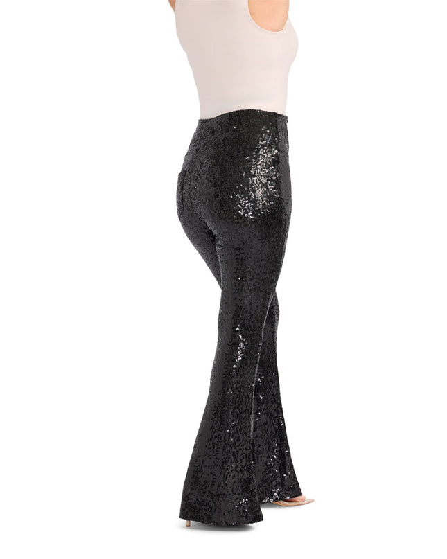 Black Sequin Flare Leggings