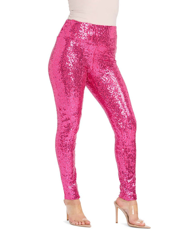 Pink Sequin High Waisted Leggings