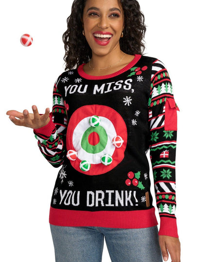 Women's Drinking Game Ugly Christmas Sweater