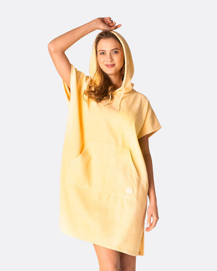Apricot Orange Towel Poncho for Adults | Bright Summer Favorite
