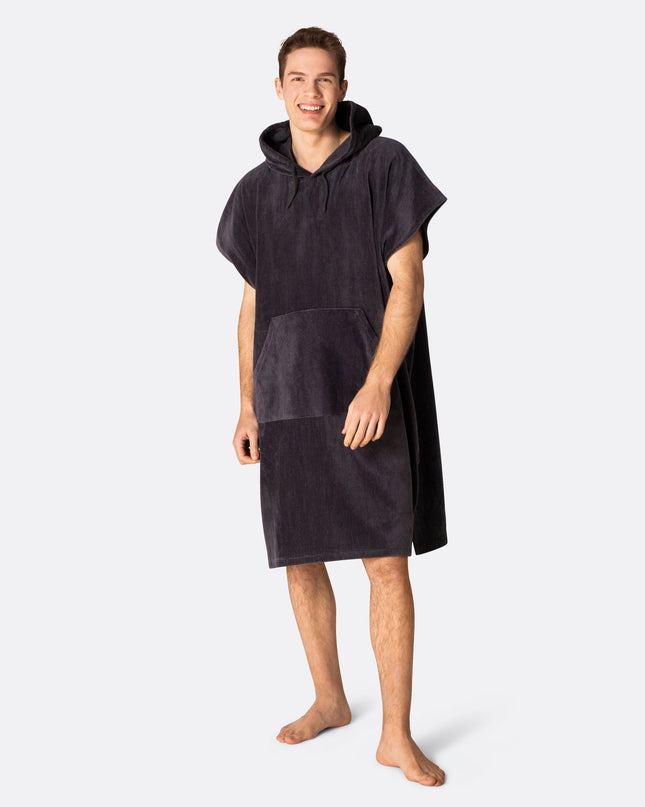 Charcoal Grey Towel Poncho for Adults | Versatile Summer Wear