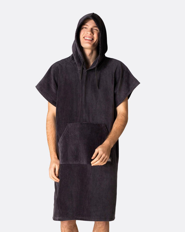 Charcoal Grey Towel Poncho for Adults | Versatile Summer Wear