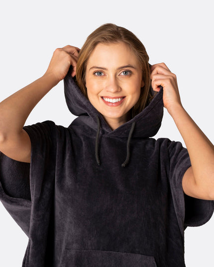 Charcoal Grey Towel Poncho
