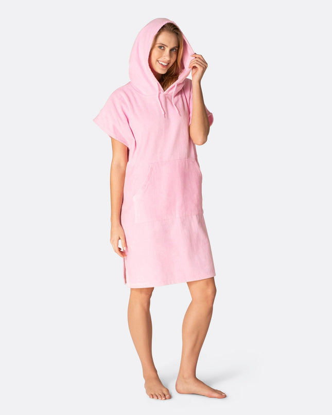 Bubblegum Pink Towel Poncho for Adults | Fun Summer Essential