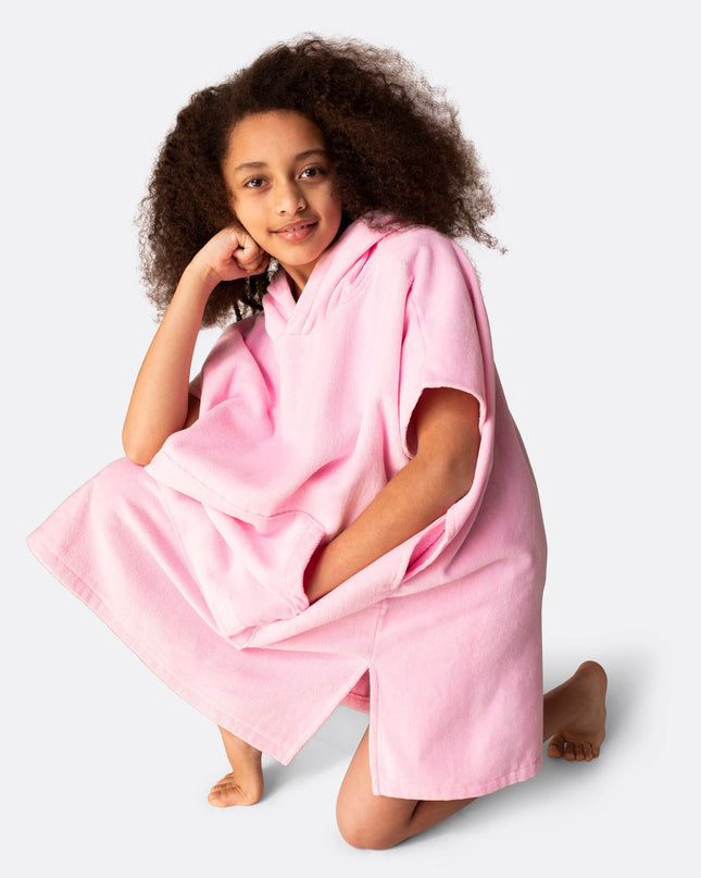 Bubblegum Pink Towel Poncho for Kids